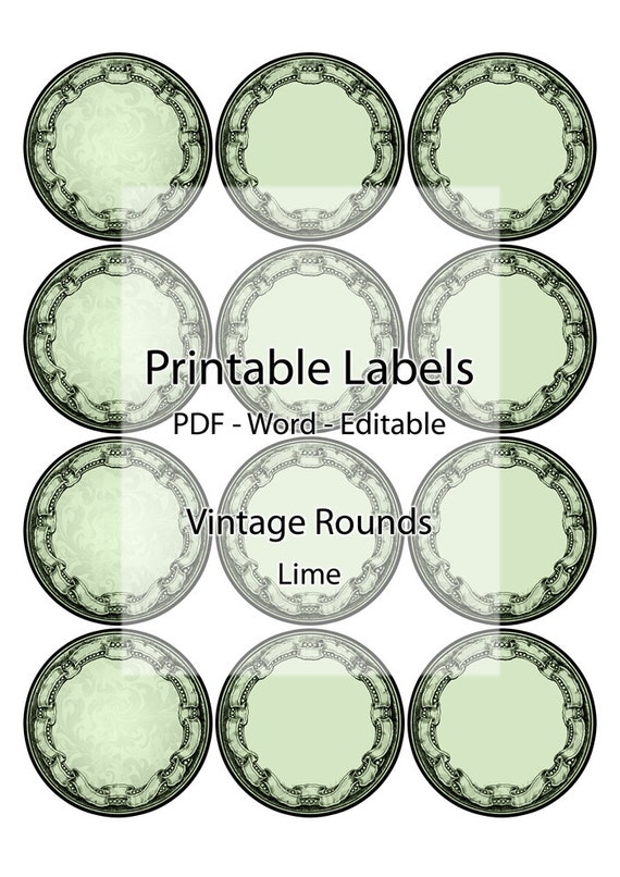 round vintage labels printable editable by silvercrystalscouk
