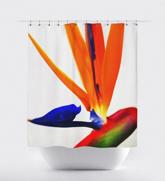 Bird of Paradise Shower Curtain Beach Surf Style by NatureCityCo