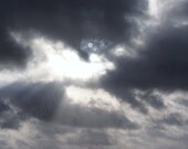 Dramatic Sunrise Rays of Sunshine Through Dark Stormy Clouds Nature Photography Texas Gulf Coast