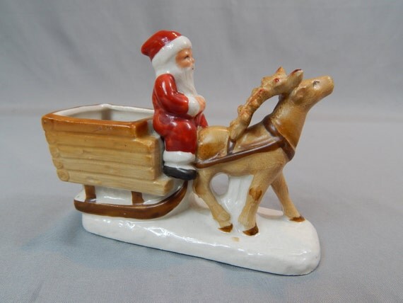 santa with reindeer figurine