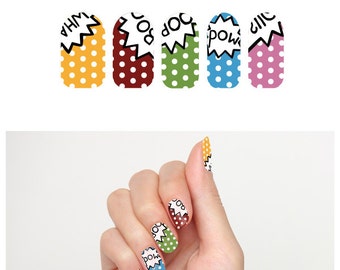 Tattify Pop Art Nail Wraps - Comic Book (Set of 22)