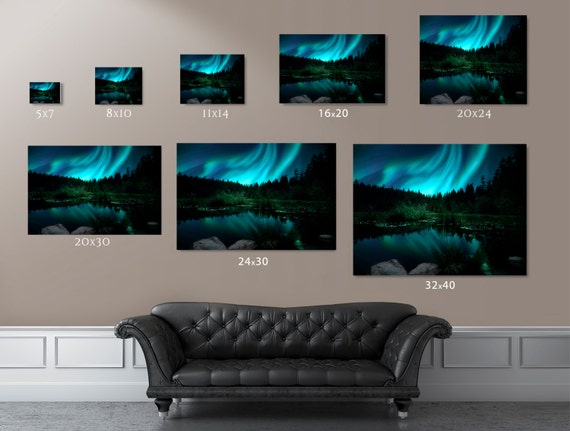 Northern Lights Aurora Borealis Canvas Art Canvas Wall Print