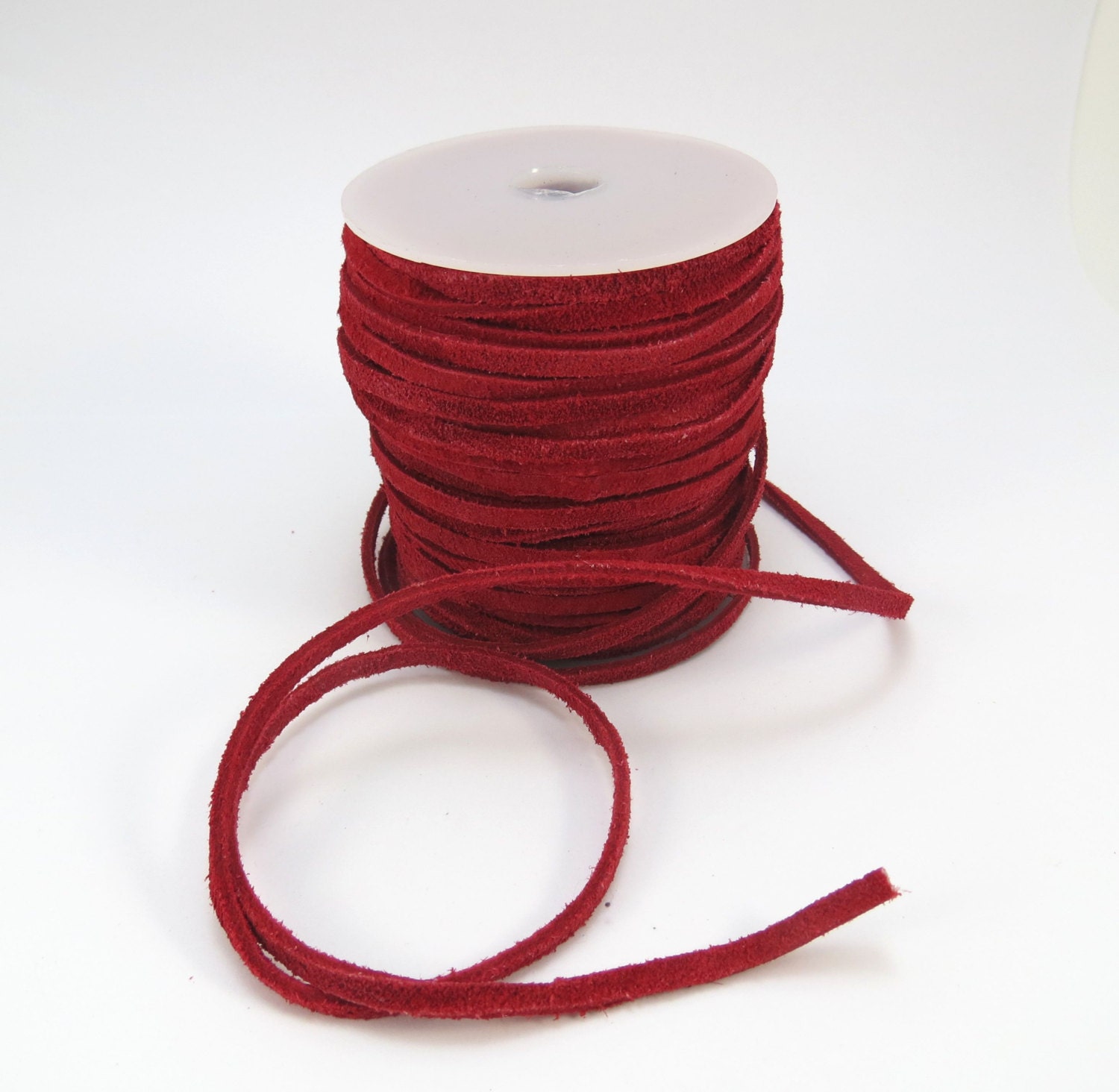 Suede Leather Lace Cord Red 3-4mm Lace Cord 4 Yards Suede