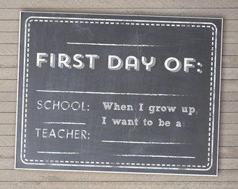 Back-to-School Printable Sign -- Photo Prop -- Instant Download -- Customizable First Day Sign