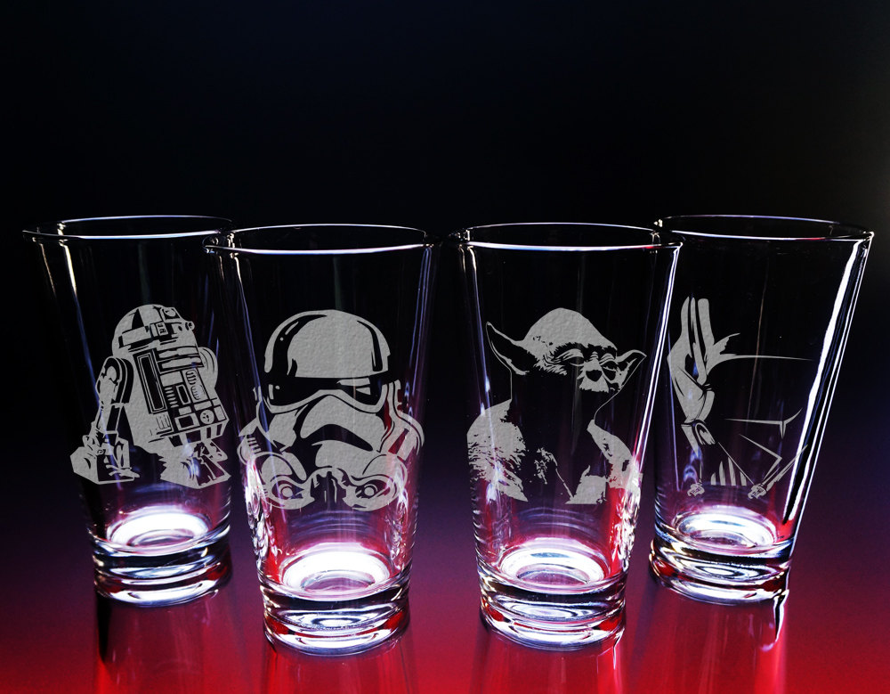 Star Wars Glasses Star Wars T Etched Glass Darth By Nexusglass