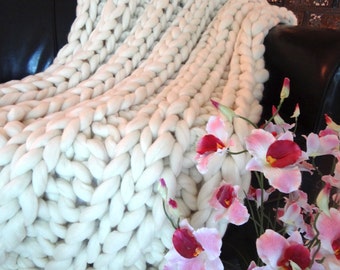Super Chunky Blanket, 32x48,Merino Wool, chunky throw, knit throw, knit blanket, chunky blanket, knit blanket
