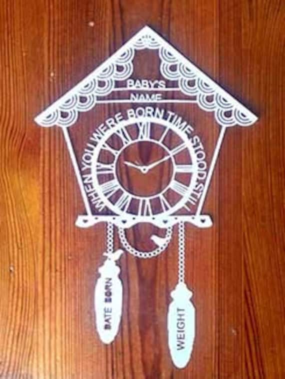 Items similar to Paper Cutting Template 'Baby Cuckoo Clock' Instant