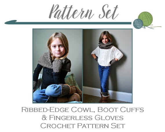 crochet fingerless gloves ribbed pattern CROCHET SET FiberAndHook PATTERNS Ribbed Edge Crochet Cowl by