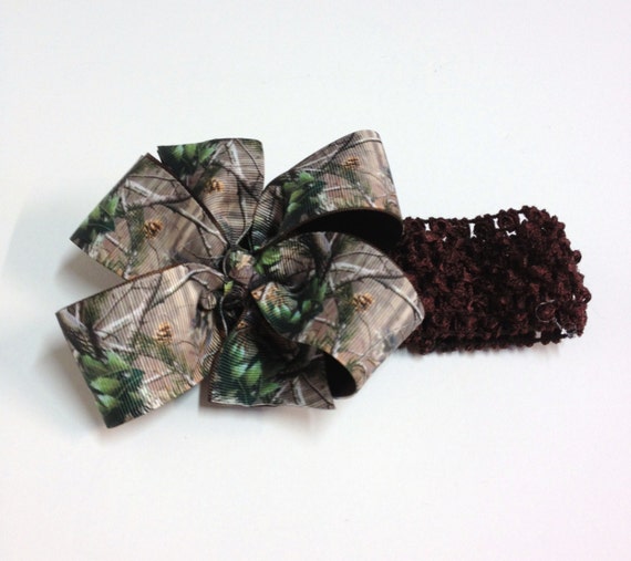 baby pink black brown green camouflage print hair mossy oak brown green camouflage hair bow on crochet baby pink black brown green camouflage print hair mossy oak brown green camouflage hair bow on crochet