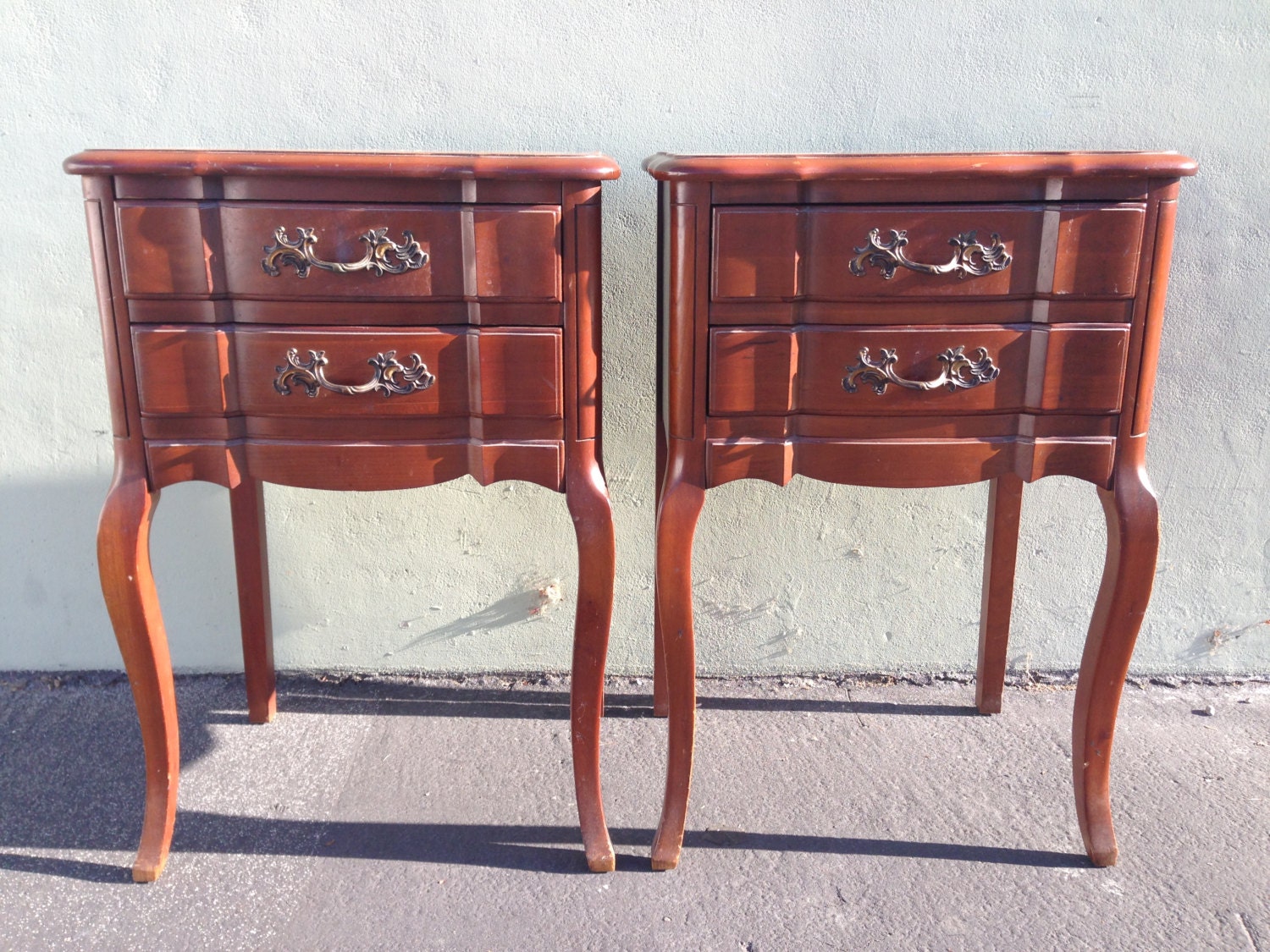 2 Vintage French Provincial Nightstands Bedroom Storage Shabby Chic