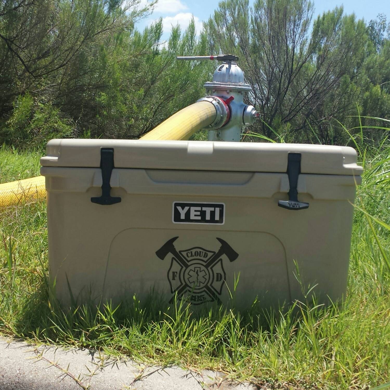 YETI Cooler personalized decals.