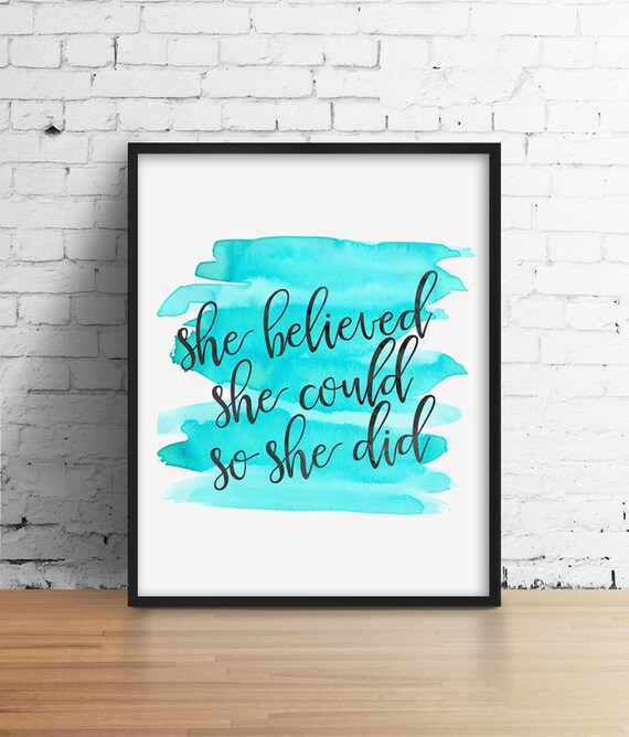 Feminist Quote Blue Quote Poster Blue Watercolor Watercolor