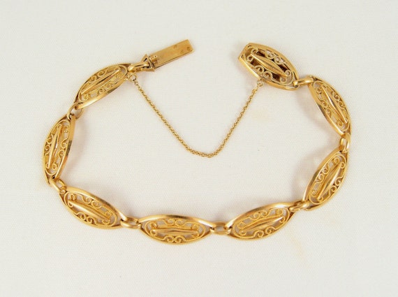 Elegant estate 1920s gold Bracelet original Art Nouveau