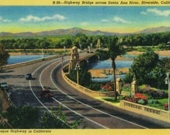 Highway Bridge across Santa Ana River (Art Prints available in multiple sizes)