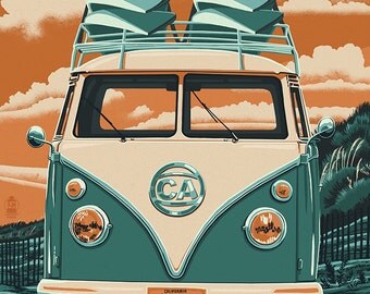 Vw van art | Etsy