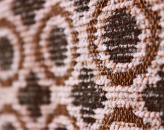 Vintage fabric nos upholstery curtain fabric brown cream unused 120 cm x 260 cm (47.2'' x 102.4'')