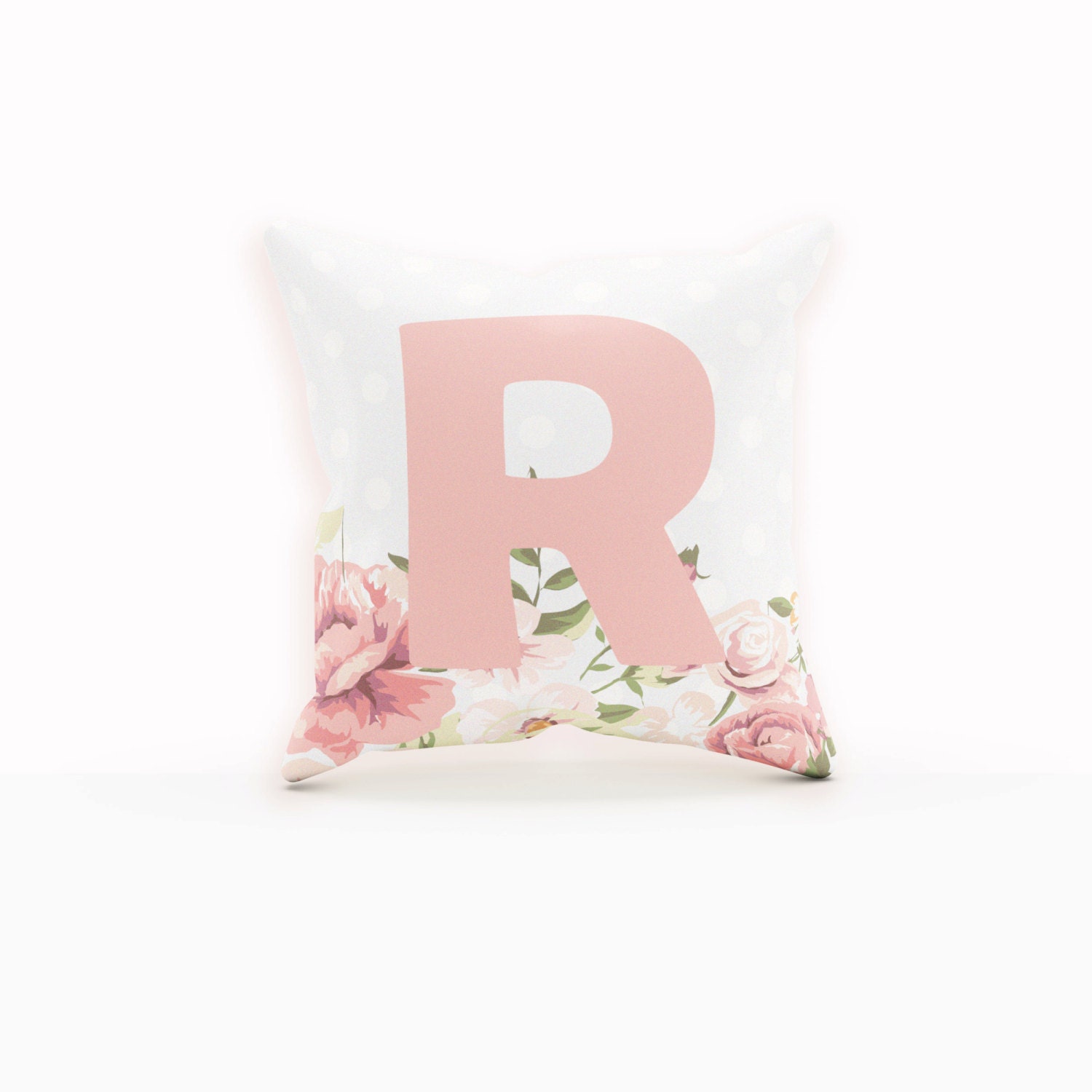 Floral Pillow Cases Monogram Pillow Floral Pillow Cover