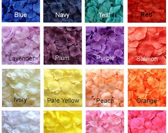 500 Silk Rose Petals - 17 Colors Available, Silk Petals, Artificial Petals, Fake Rose Petals, wedding aisle runner petals, flower girl toss