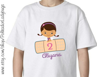 Personalized Doc McStuffins Birthday Shirt Infant Toddler Childrens Youth Creeper or Tshirt