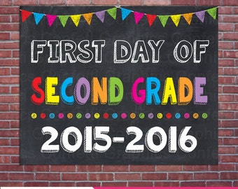 First Day Of Fourth Grade 4 School Chalkboard by ConfettiGraphics