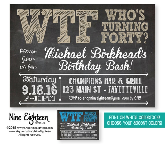 40Th Birthday Party Invitation 3