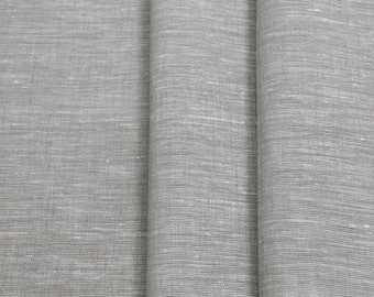 Extra wide 100% Linen Fabric 195 GSM Medium Weight Light Grey color Cloth ECO-friendly -Fabric by the yard -Perfect for Sheet/Cover/Curtains
