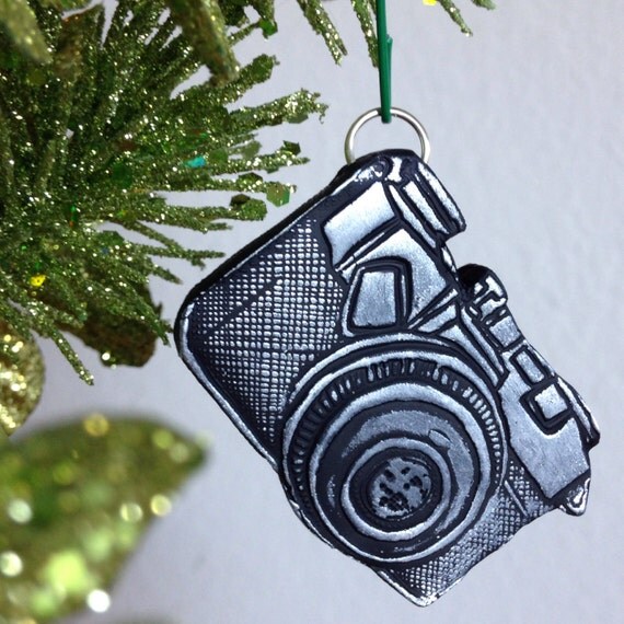 Camera Christmas Ornament Photography Ornament by PeggyLoveArt