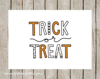 Happy Halloween 5x7 digital printable. by MintPeonyDesigns