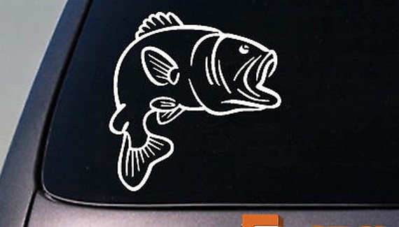 Largemouth Bass Jumping Sticker Decal Bait Fishing