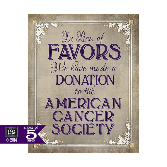 Printable Donation Sign Poster for wedding or by PSPrintables