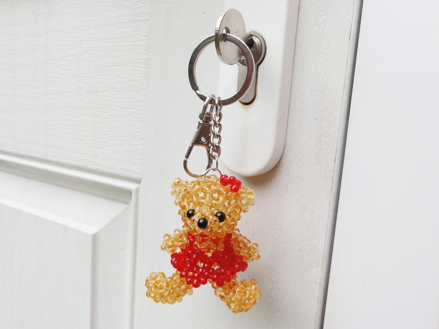 sparkle teddy bear keychain