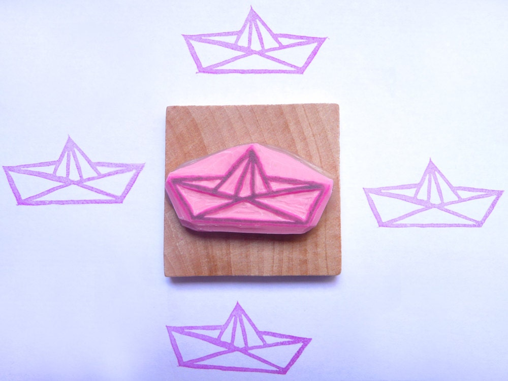 Tampon bateau origami par Kraftille