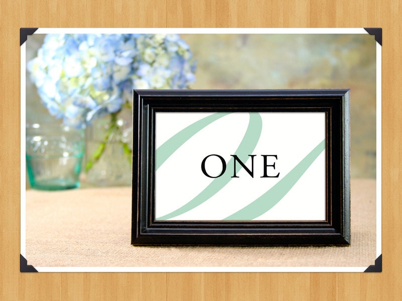 printable table numbers 1 20 for weddings or showers cursive