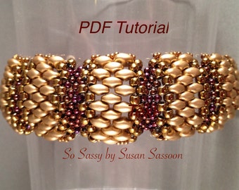 Flat Cellini Bracelet with SuperDuos Tutorial