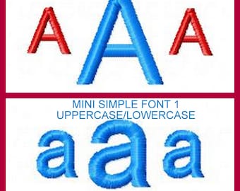 Mini Simple Font 1 .40 AND .80 Smaller than a inch great for small embroidery hoops