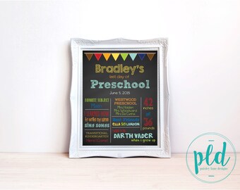 Last Day Of School Chalkboard Print (Boy) 16x20, Last Day of School Poster, Last Day of School Sign, Last Day of School