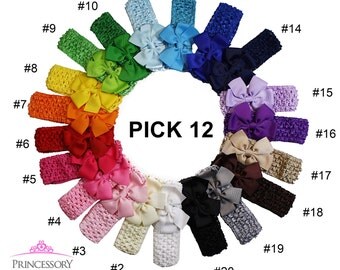 Baby Headbands Set, baby girl headbands, crochet headband baby, infant headbands, bow headband baby, girl headband baby HC06