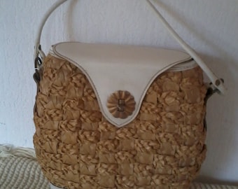 basket, Wicker year 1960 handbag