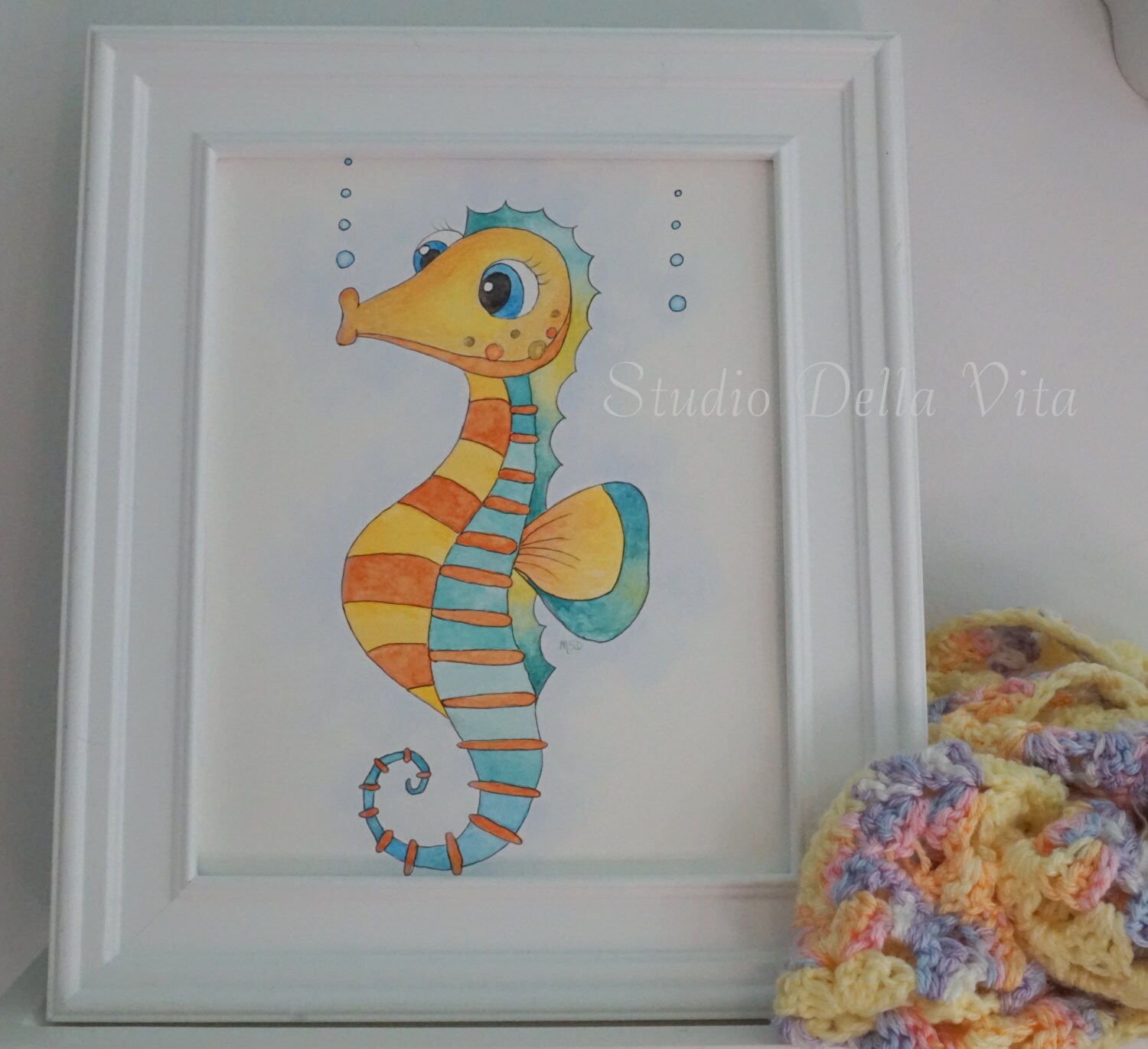 seahorse ocean theme nursery art kids wall art childrens