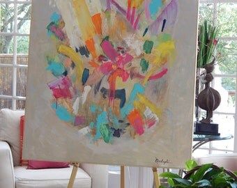 SOLD!!! Huge (60" X 48") Original Abstract Paintings by Pamela Qarbaghi SOLD!!!