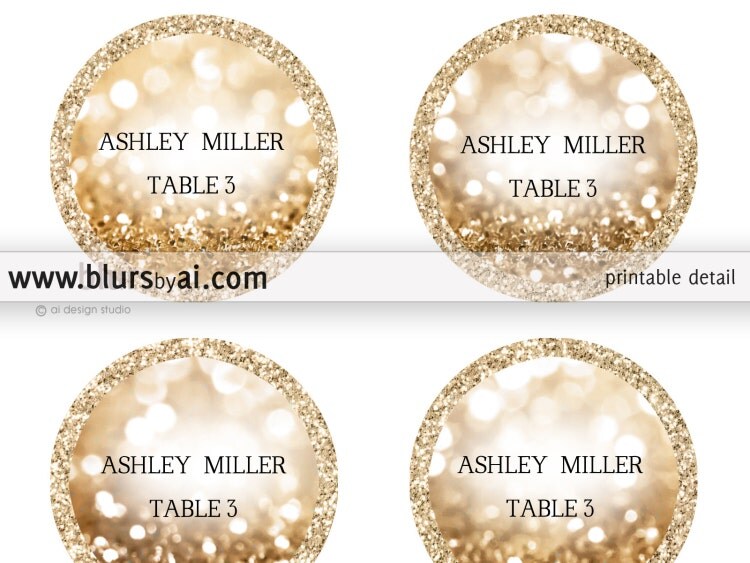 Printable round escort cards / round place cards by blursbyaiShop