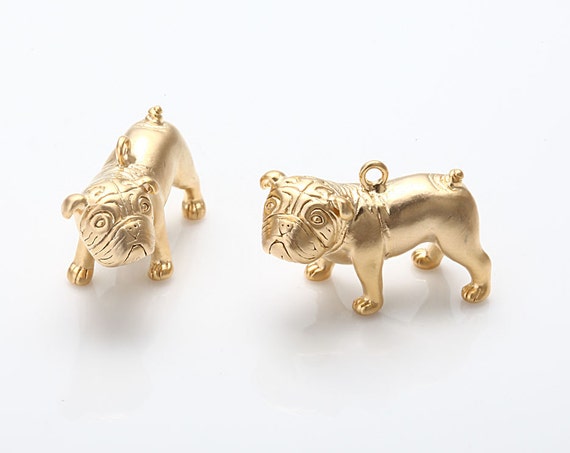 bulldog pendant charm animal charm matte gold plated 2 pieces p0391 mg from bulldog pendant charm animal charm matte gold plated 2 pieces p0391 mg from