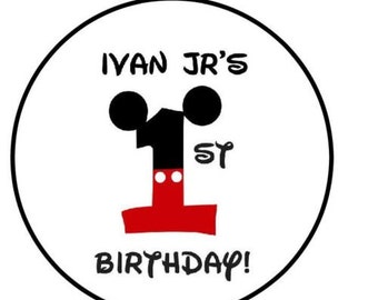 108 Personalized Mickey Mouse Birthday Favor Hershey Kisses Party Favors