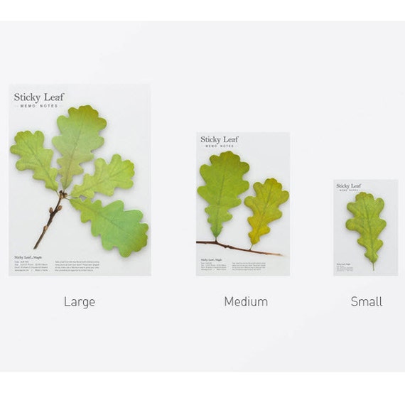 Items similar to Leaf Sticky Note Postit DAIMYO OAK GREEN Memo