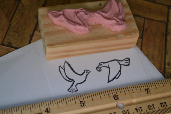 wedding doves and rings ruber stamp