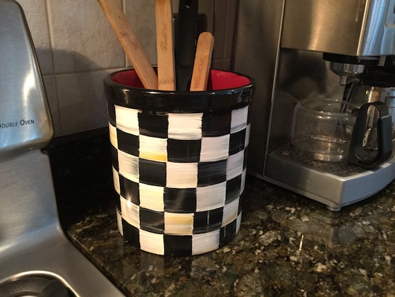 Ceramic hand painted black and white by 1ofAkindcraftedgoods