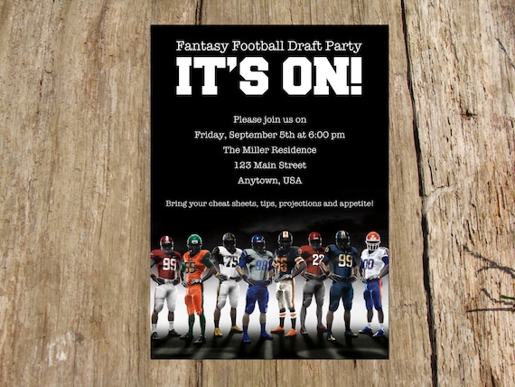 football party fantasy football draft day kick off party draft party flyer