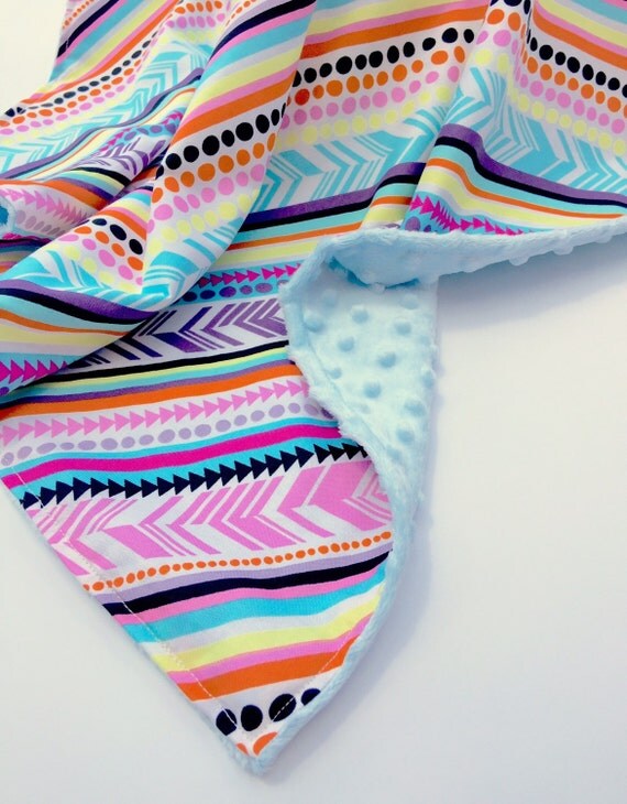 New Tribal Print Minky Baby Blanket