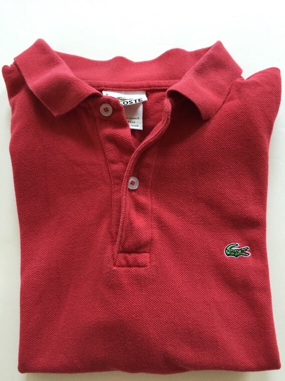 Vintage LACOSTE Polo Shirt Red Short Sleeves Size Six