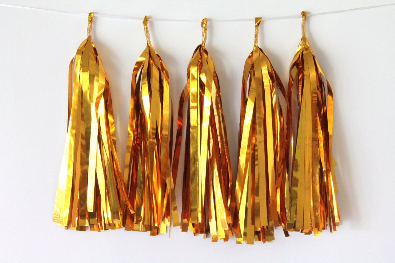 Tissue Paper Tassel Garlands 5 Gold Foil Tassel Garlands